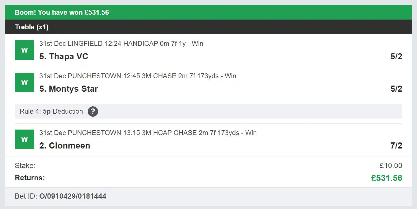 Daily Bet Winners - Winner - Multi - 2023-12-31