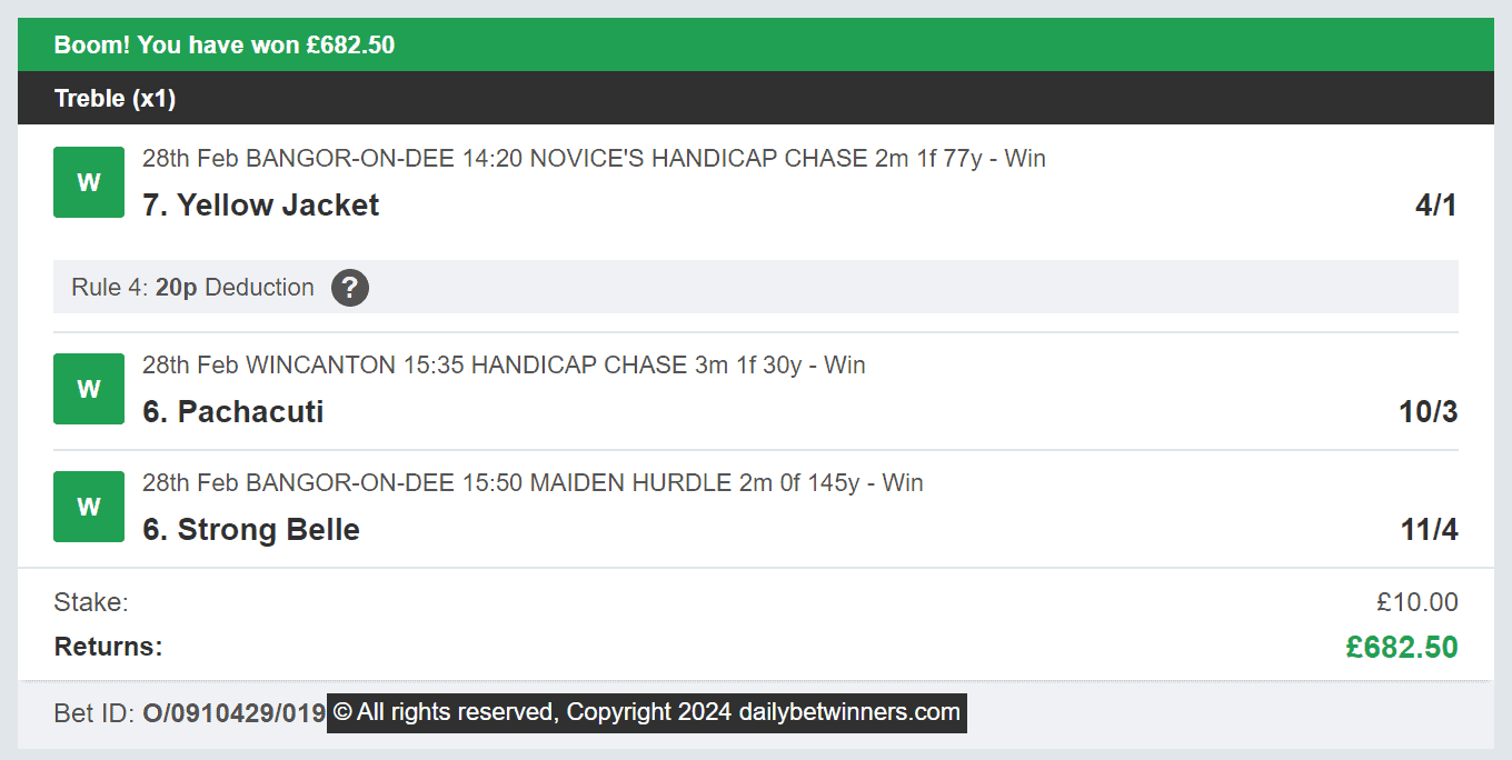 Daily Bet Winners - Winner - Multi - 2024-02-28