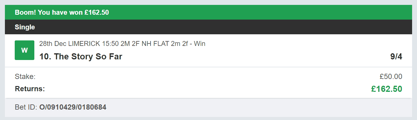 Daily Bet Winners - Winner 3 - 2023-12-28