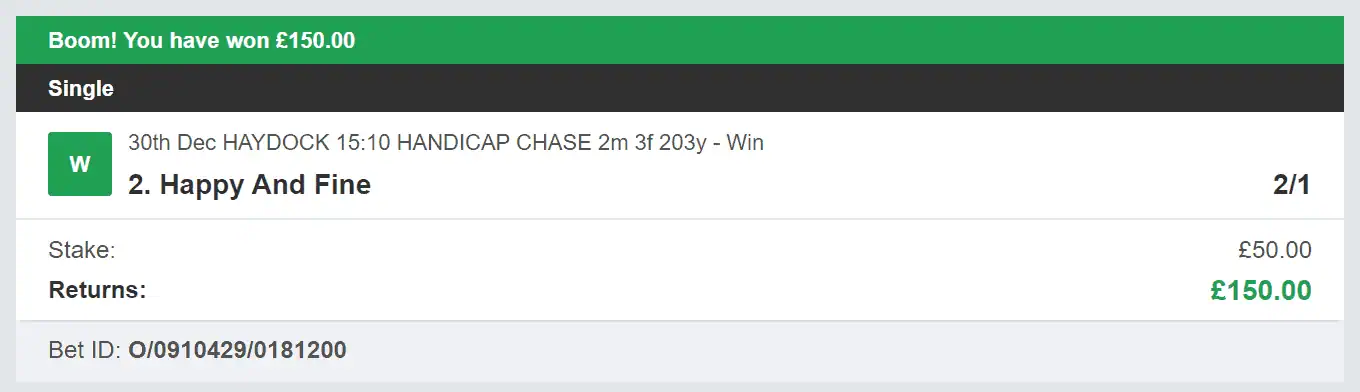 Daily Bet Winners - Winner 3 - 2023-12-30